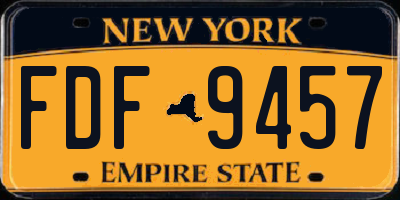 NY license plate FDF9457