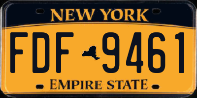 NY license plate FDF9461