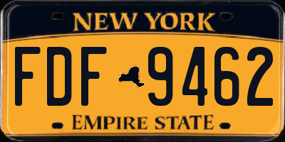 NY license plate FDF9462