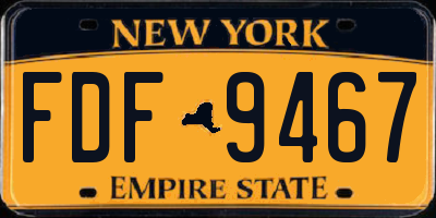 NY license plate FDF9467