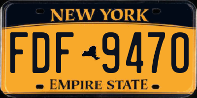 NY license plate FDF9470