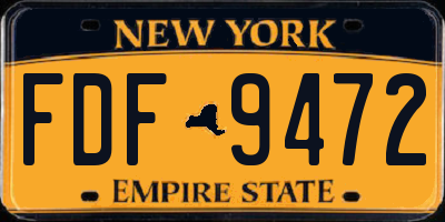NY license plate FDF9472