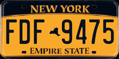 NY license plate FDF9475