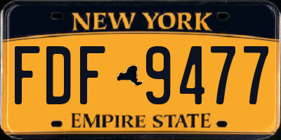 NY license plate FDF9477