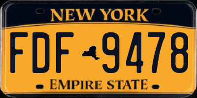 NY license plate FDF9478