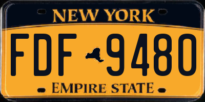 NY license plate FDF9480
