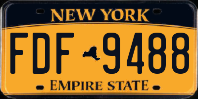 NY license plate FDF9488