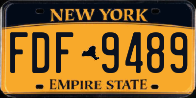 NY license plate FDF9489