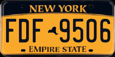 NY license plate FDF9506