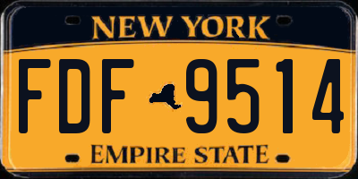 NY license plate FDF9514