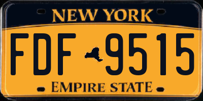 NY license plate FDF9515