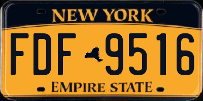 NY license plate FDF9516