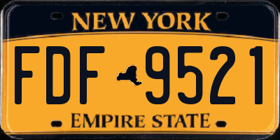 NY license plate FDF9521
