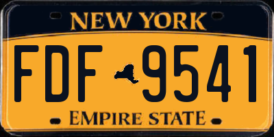 NY license plate FDF9541