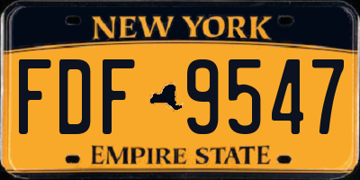 NY license plate FDF9547