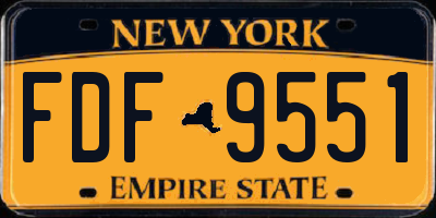 NY license plate FDF9551