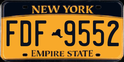 NY license plate FDF9552