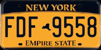 NY license plate FDF9558