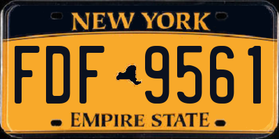 NY license plate FDF9561