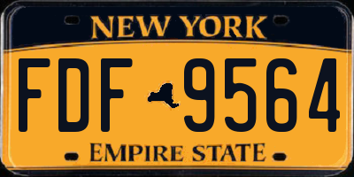 NY license plate FDF9564