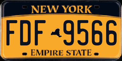 NY license plate FDF9566