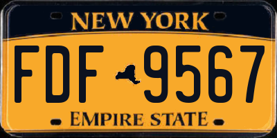 NY license plate FDF9567