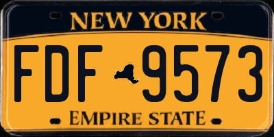 NY license plate FDF9573