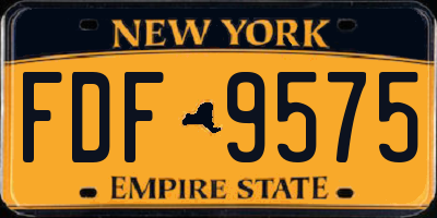 NY license plate FDF9575