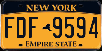 NY license plate FDF9594
