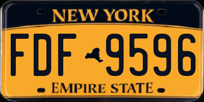 NY license plate FDF9596