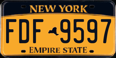 NY license plate FDF9597