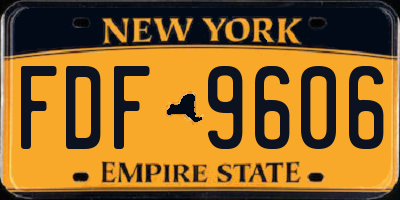 NY license plate FDF9606