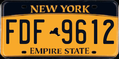 NY license plate FDF9612