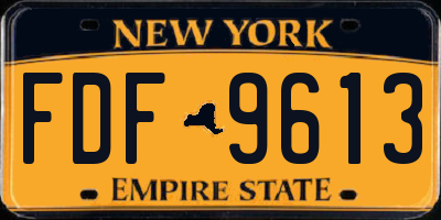 NY license plate FDF9613