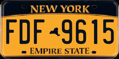 NY license plate FDF9615