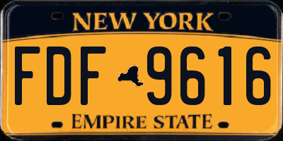 NY license plate FDF9616