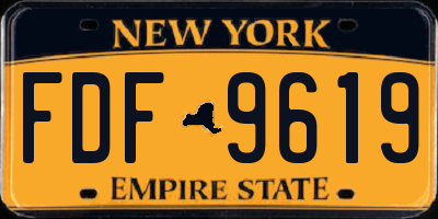 NY license plate FDF9619