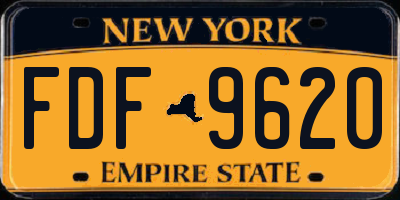 NY license plate FDF9620