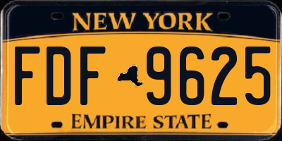 NY license plate FDF9625