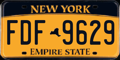 NY license plate FDF9629