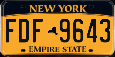 NY license plate FDF9643