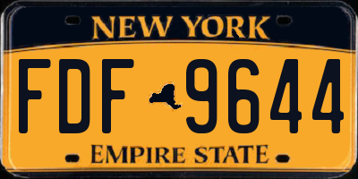 NY license plate FDF9644