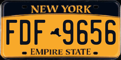 NY license plate FDF9656