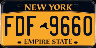 NY license plate FDF9660