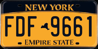 NY license plate FDF9661
