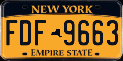 NY license plate FDF9663
