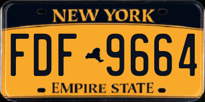 NY license plate FDF9664