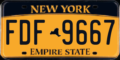 NY license plate FDF9667