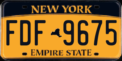 NY license plate FDF9675