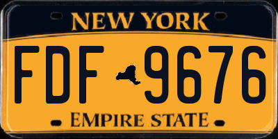 NY license plate FDF9676